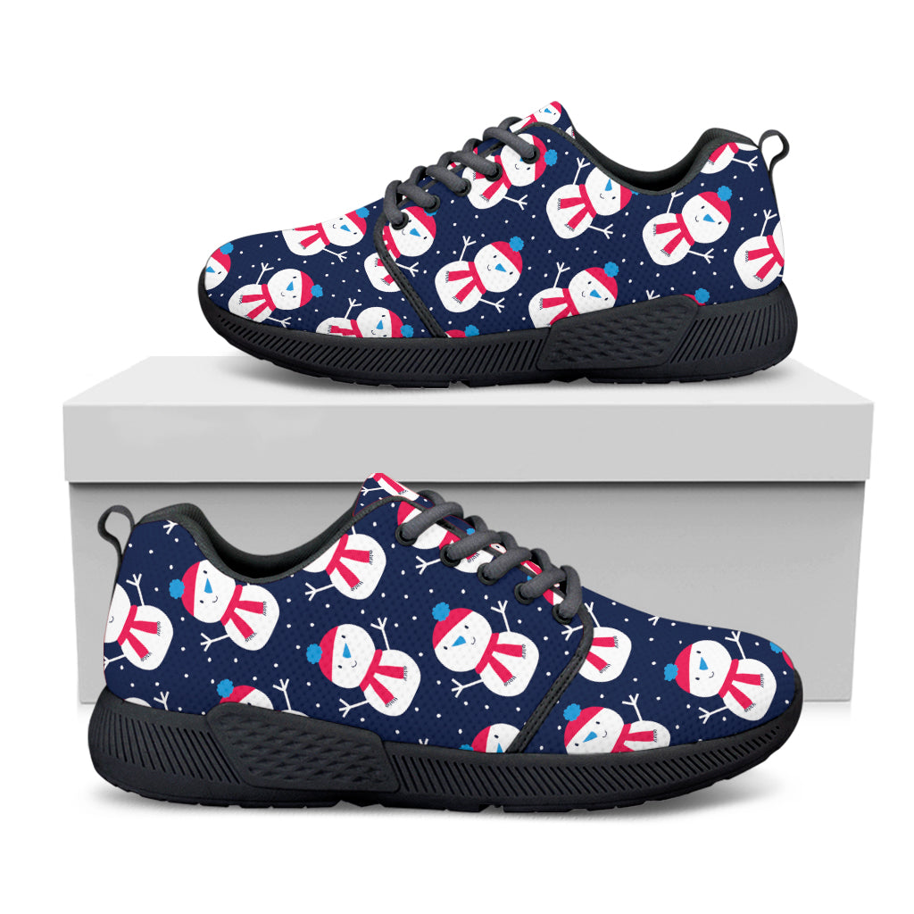 Cute Snowman Pattern Print Black Athletic Shoes