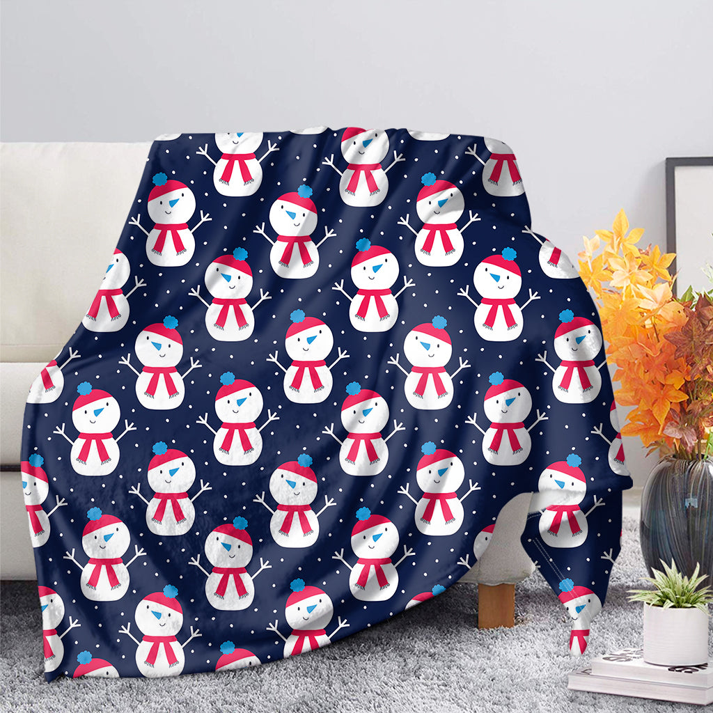 Cute Snowman Pattern Print Blanket