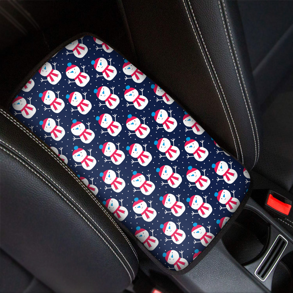 Cute Snowman Pattern Print Car Center Console Cover