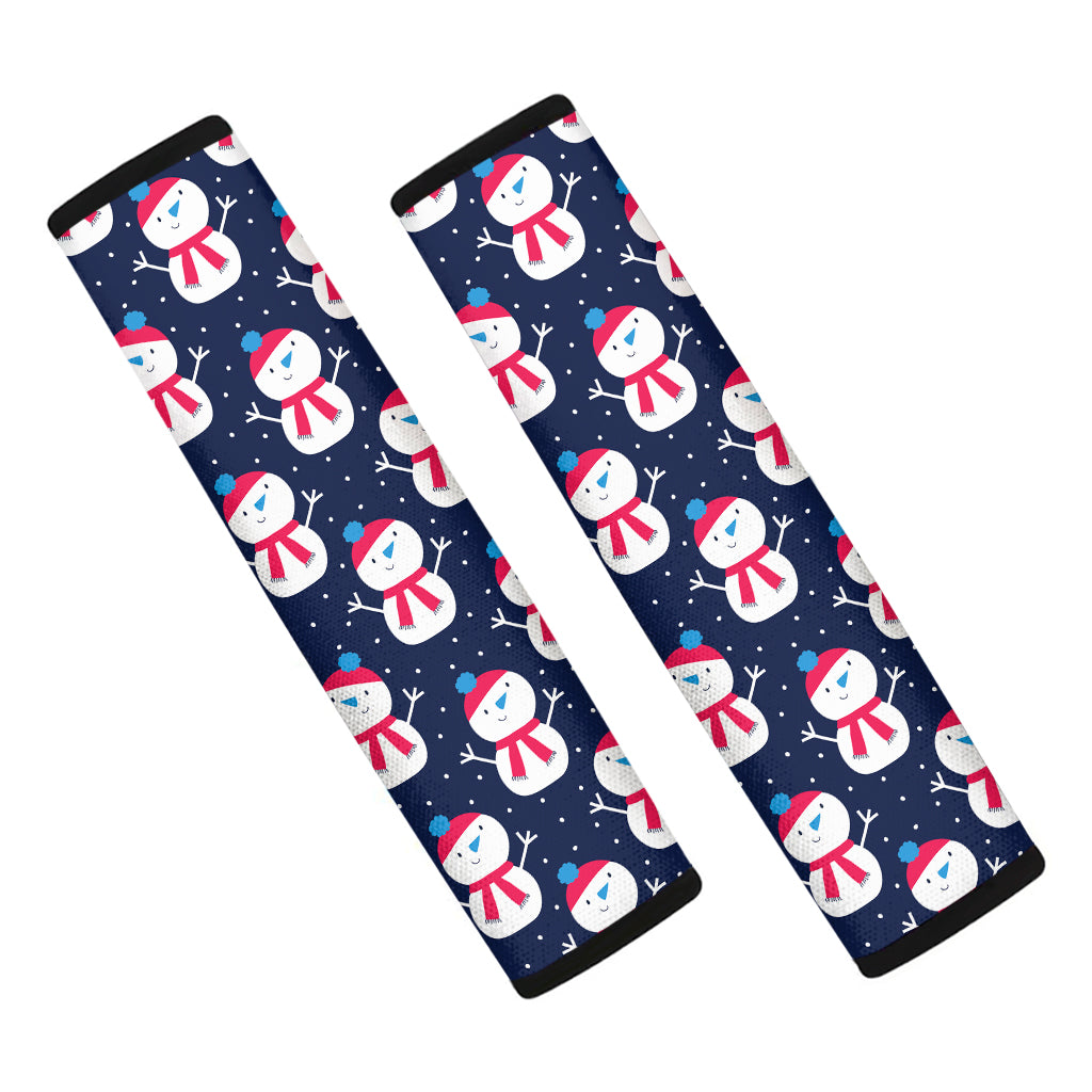 Cute Snowman Pattern Print Car Seat Belt Covers