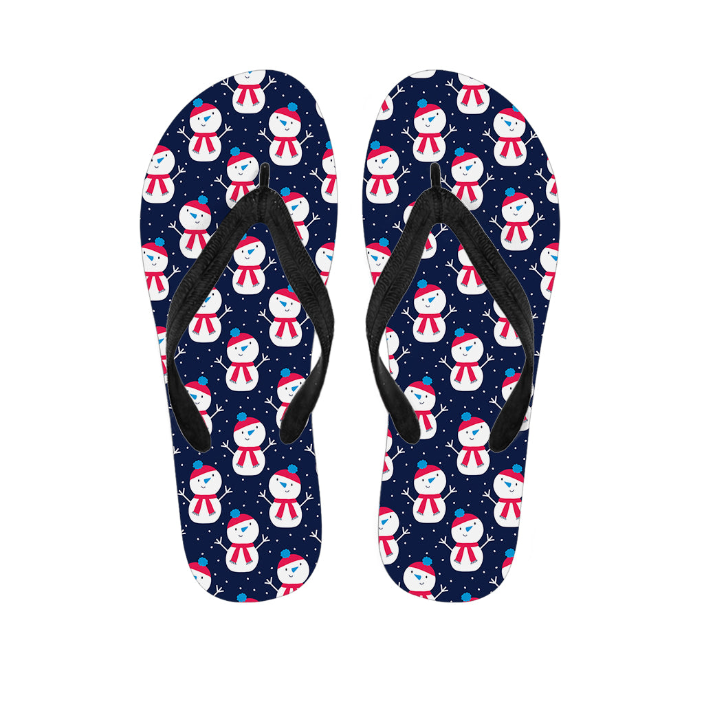 Cute Snowman Pattern Print Flip Flops