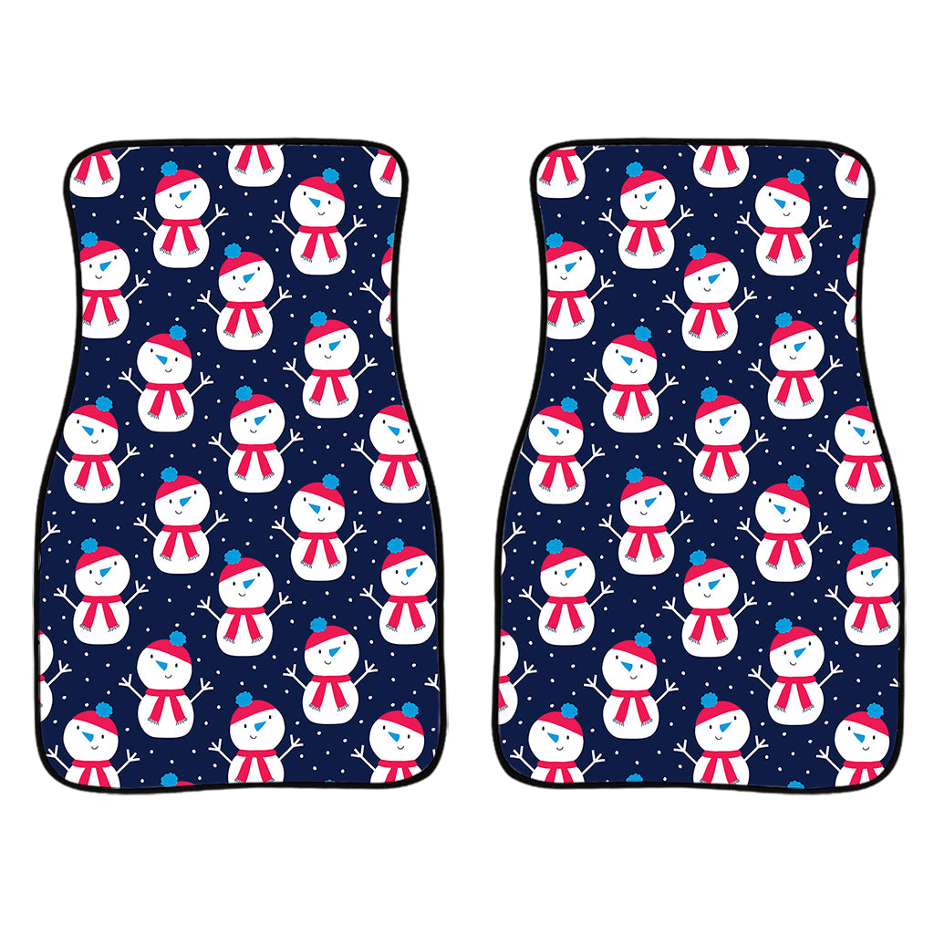 Cute Snowman Pattern Print Front Car Floor Mats