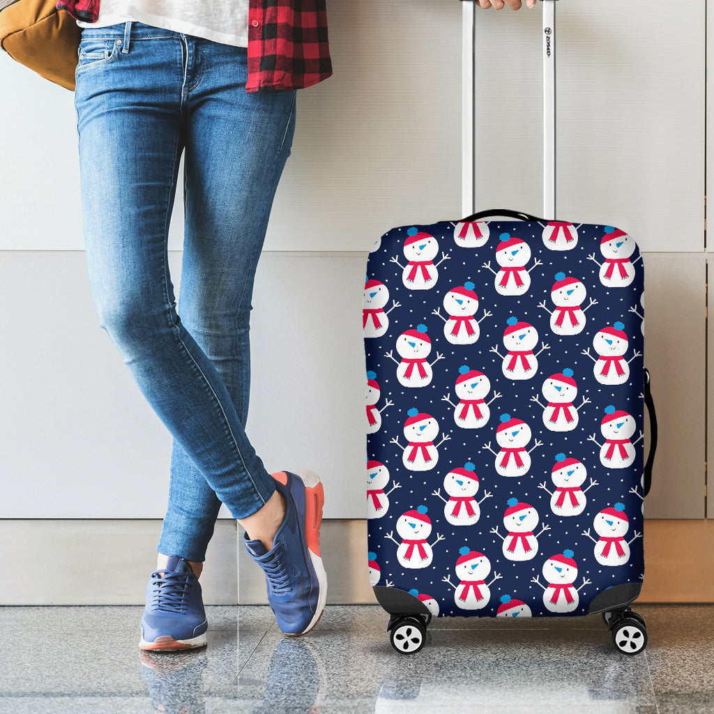 Cute Snowman Pattern Print Luggage Cover