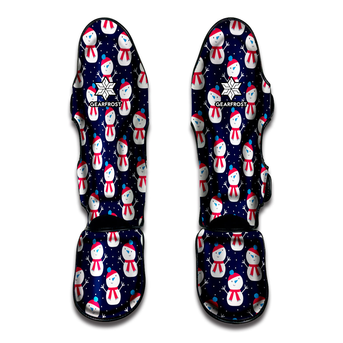 Cute Snowman Pattern Print Muay Thai Shin Guards