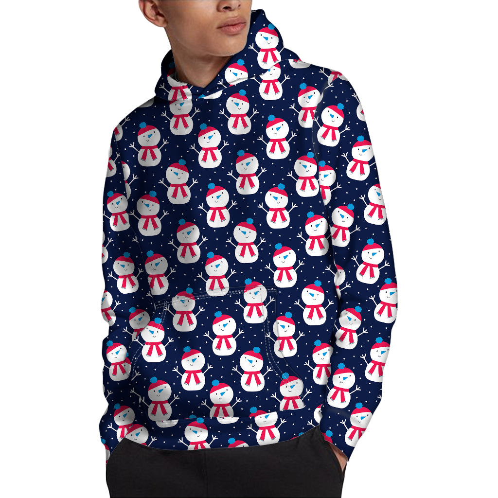 Cute Snowman Pattern Print Pullover Hoodie