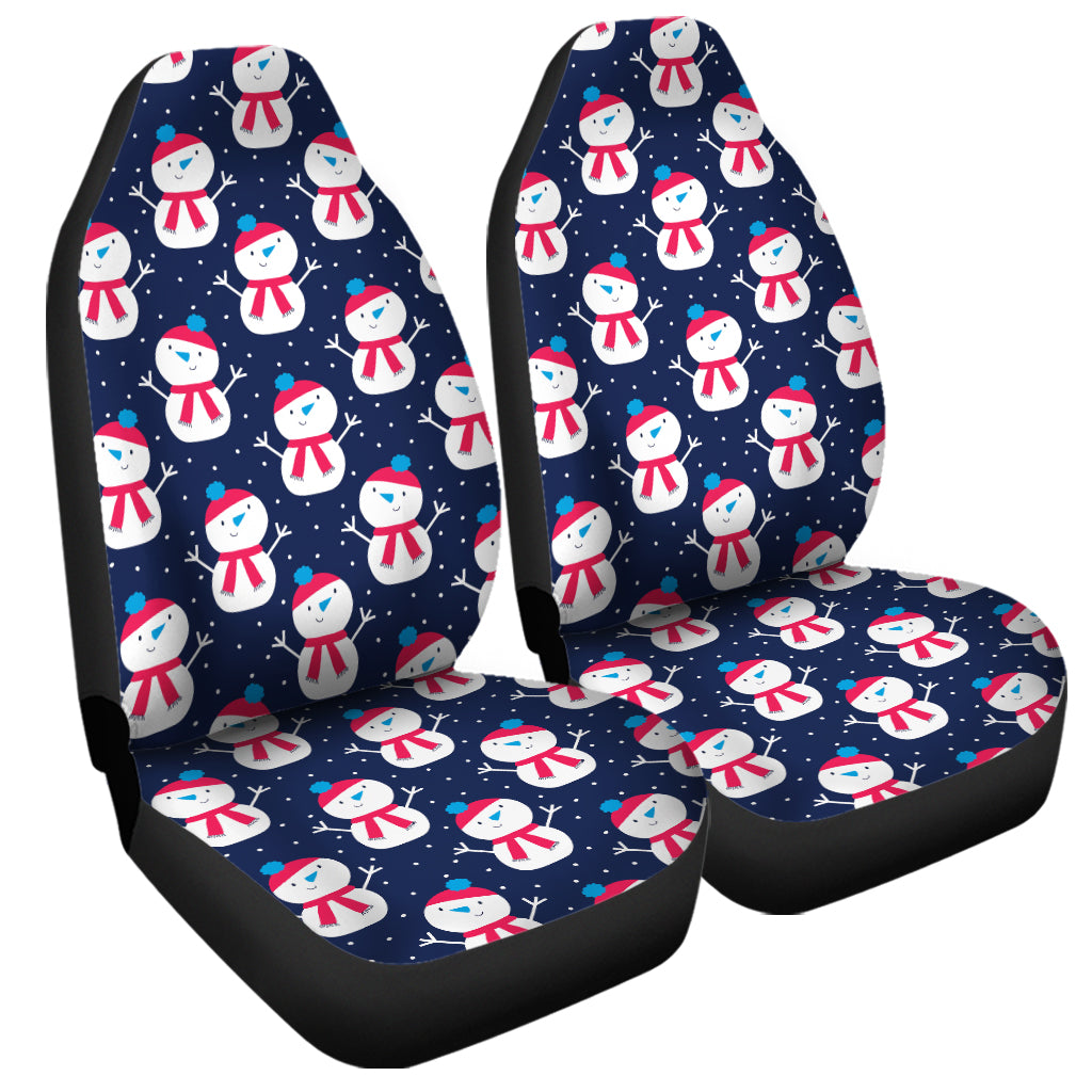 Cute Snowman Pattern Print Universal Fit Car Seat Covers