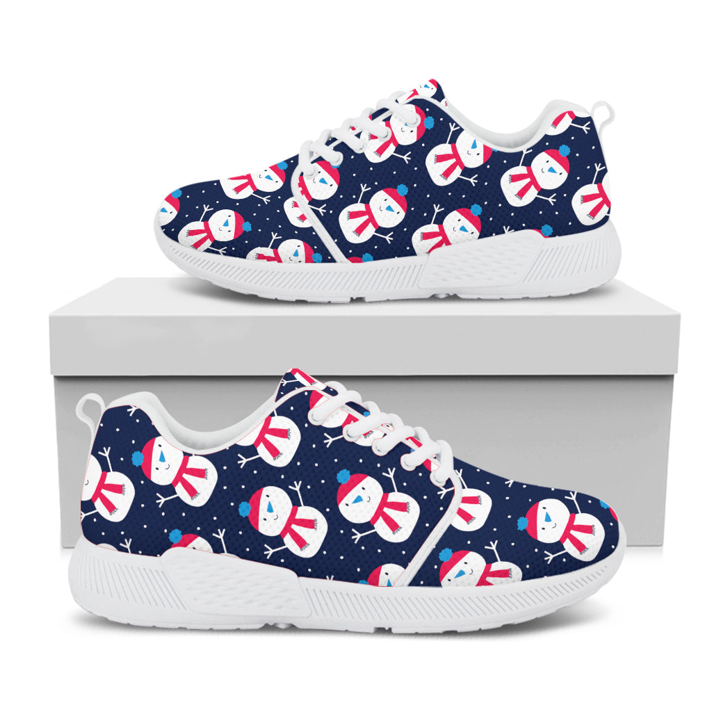 Cute Snowman Pattern Print White Athletic Shoes