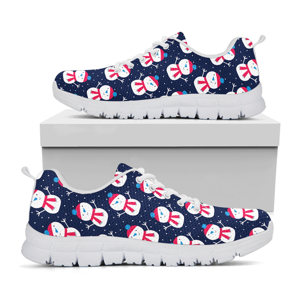 Cute Snowman Pattern Print White Sneakers