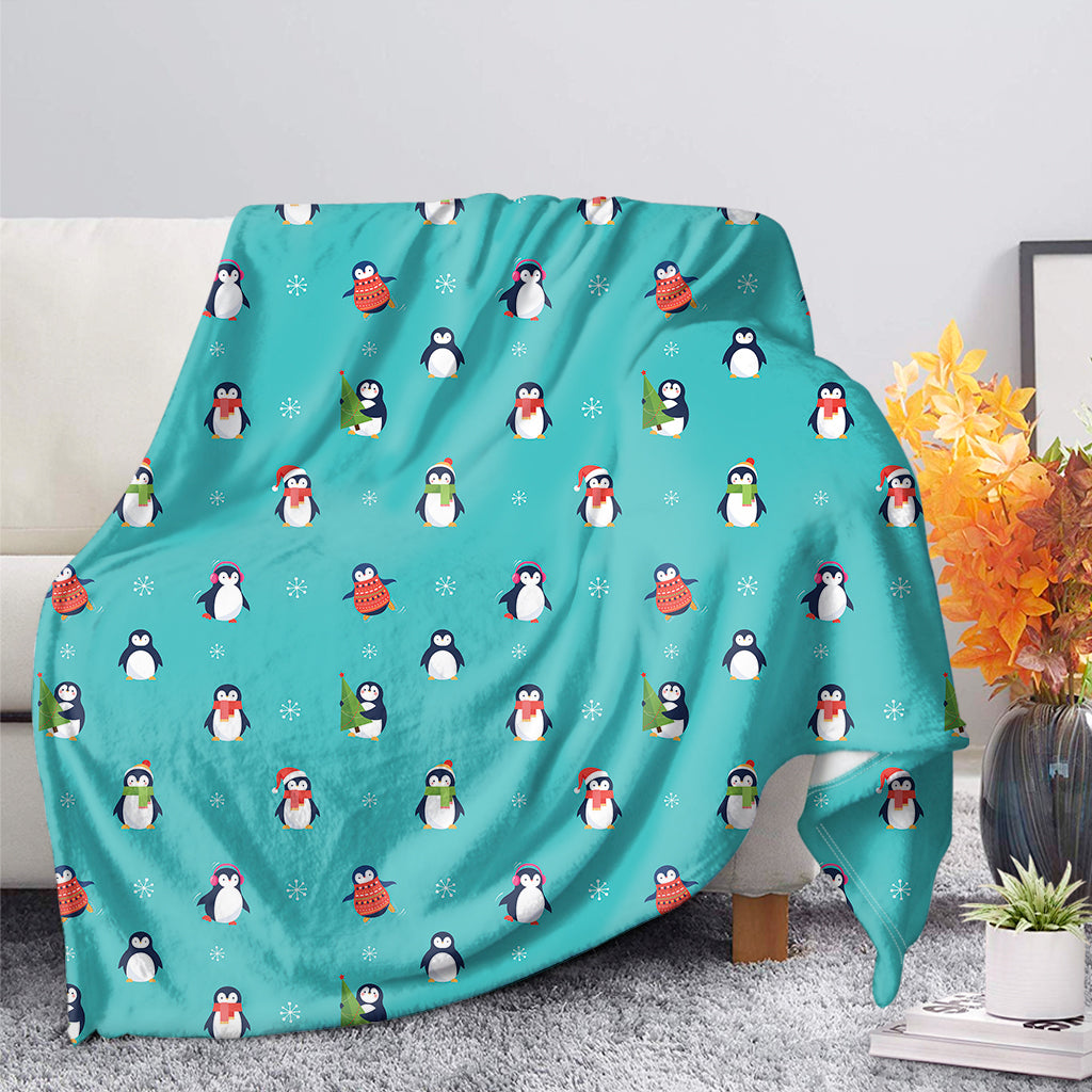 Cute Snowy Penguin Pattern Print Blanket