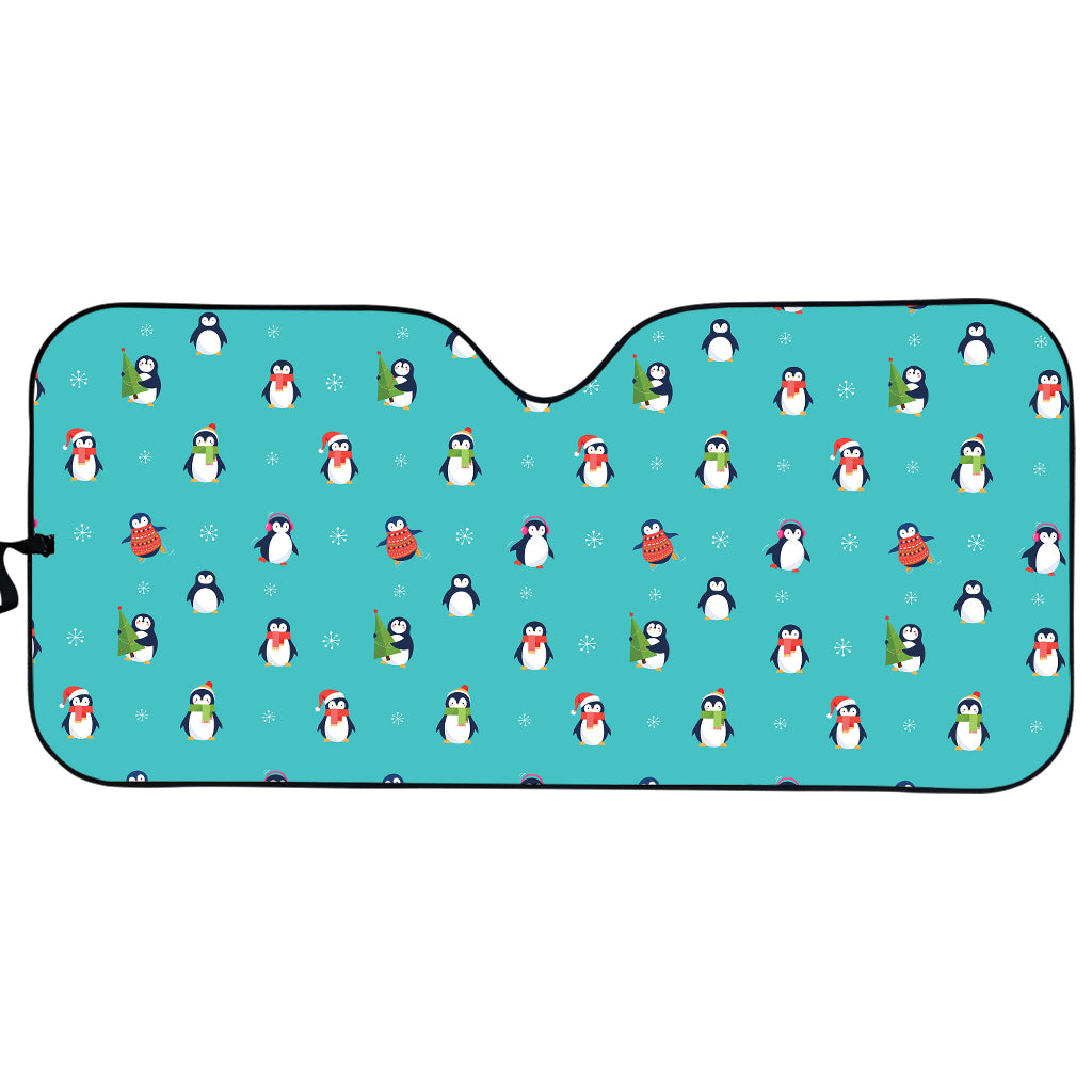 Cute Snowy Penguin Pattern Print Car Sun Shade