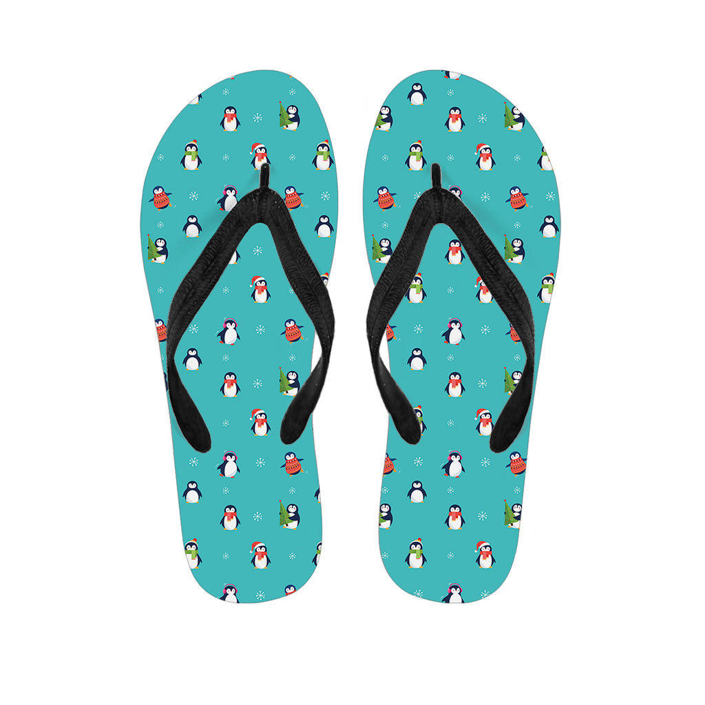 Cute Snowy Penguin Pattern Print Flip Flops