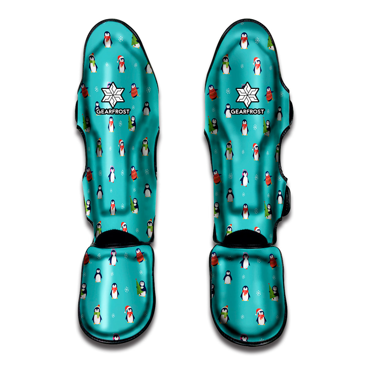 Cute Snowy Penguin Pattern Print Muay Thai Shin Guards