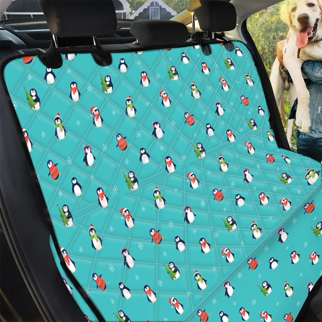 Cute Snowy Penguin Pattern Print Pet Car Back Seat Cover