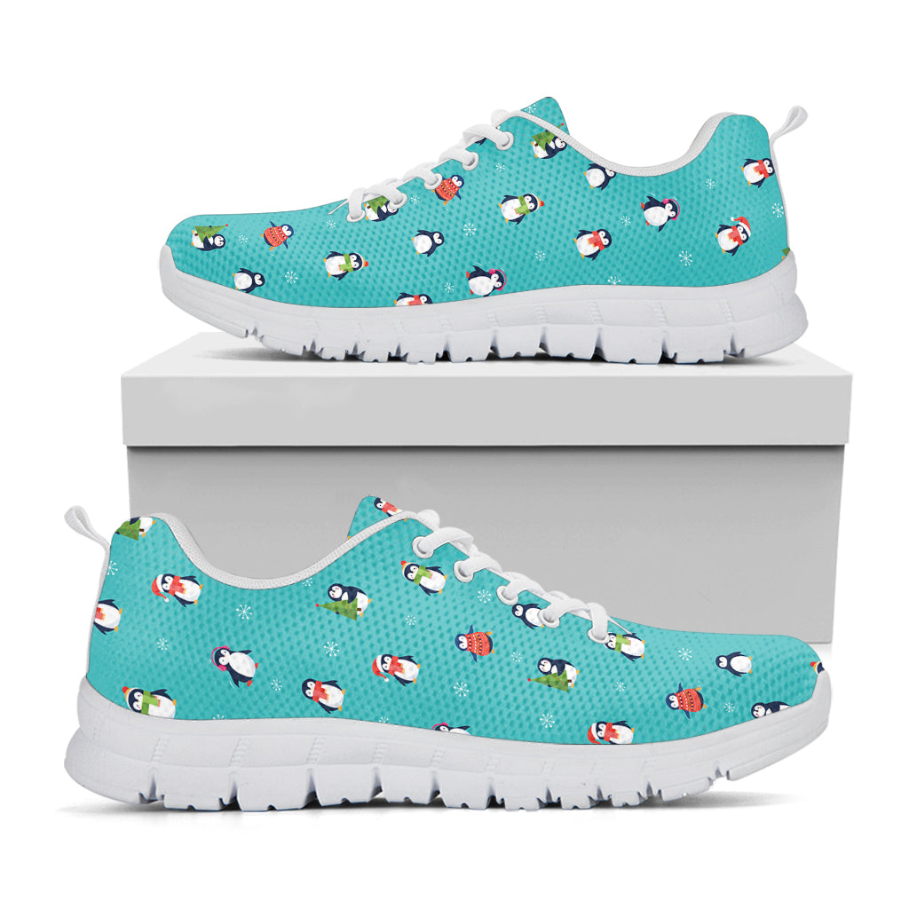 Cute Snowy Penguin Pattern Print White Sneakers