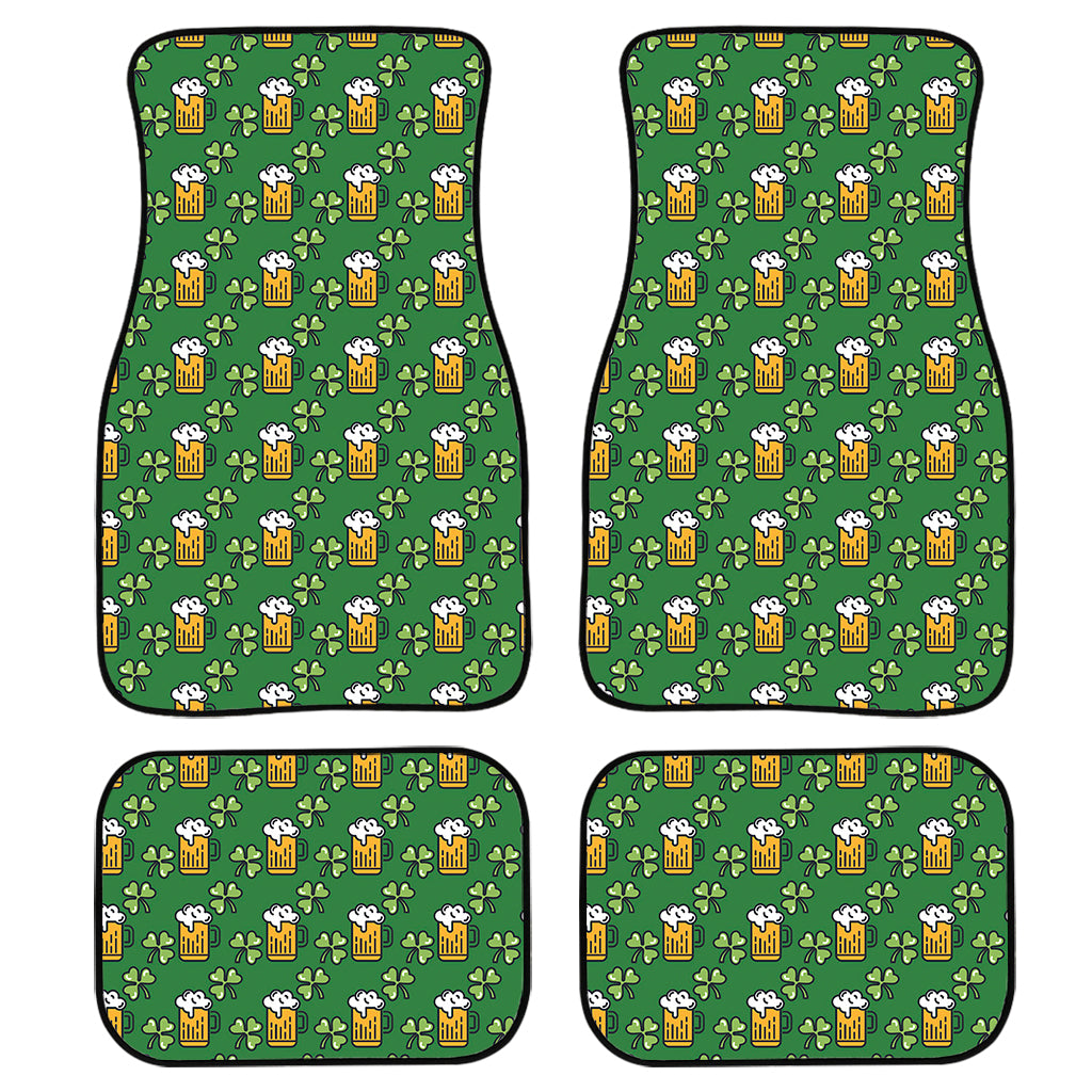 Cute St. Patrick's Day Pattern Print Front and Back Car Floor Mats