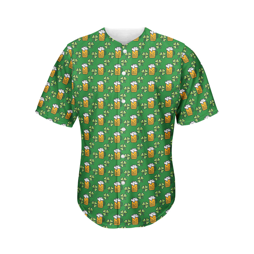 Cute St. Patrick's Day Pattern Print Men's Baseball Jersey