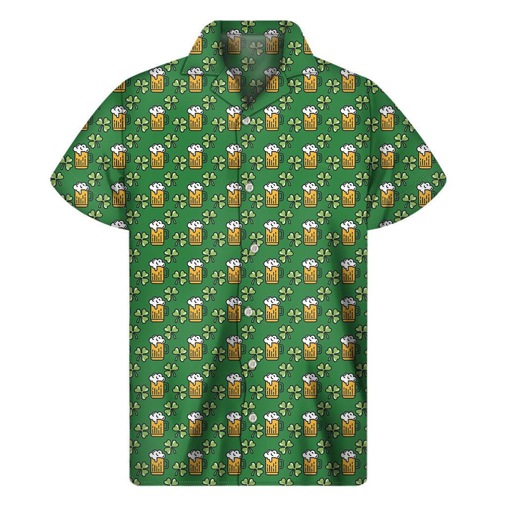 Cute St. Patrick's Day Pattern Print Men's Short Sleeve Shirt