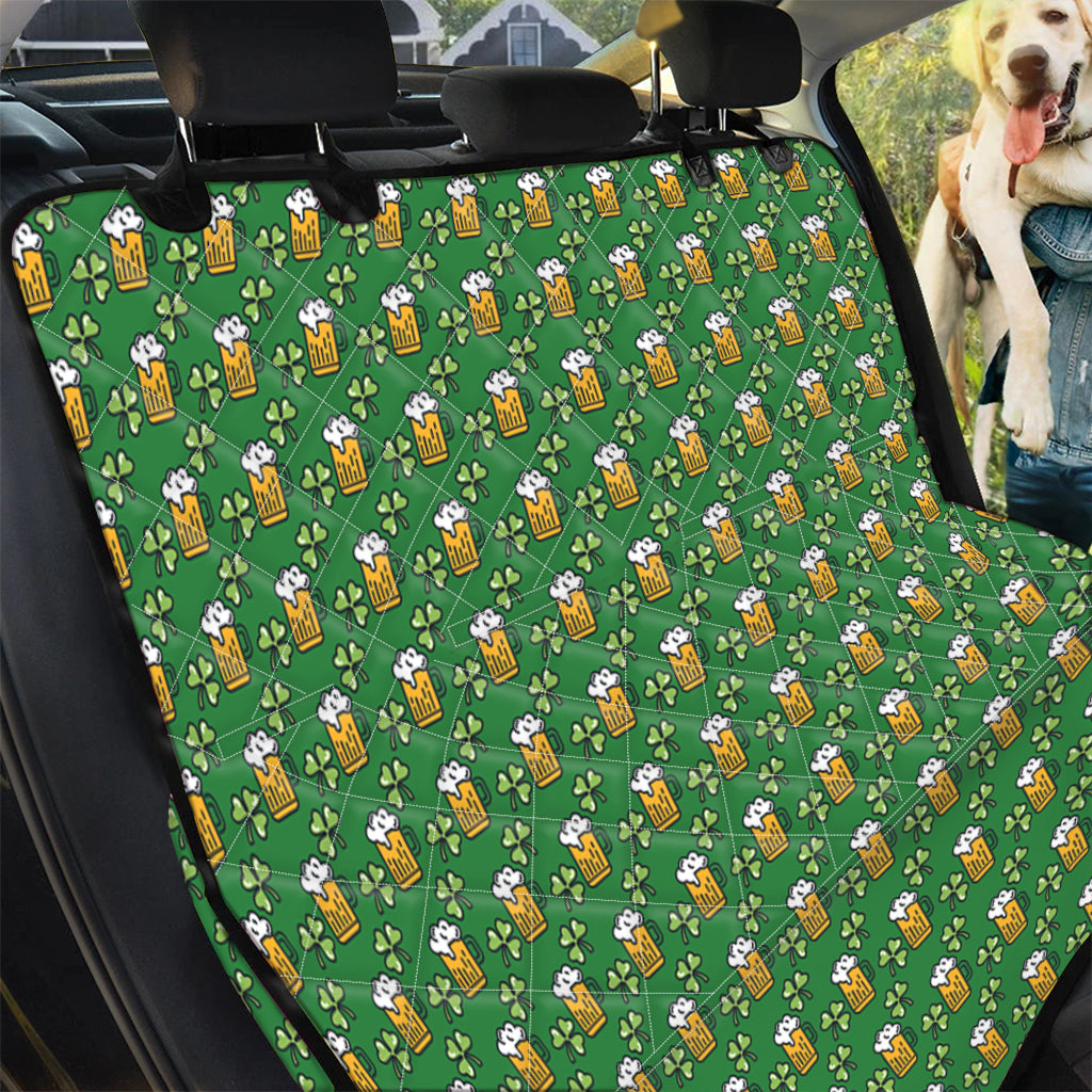 Cute St. Patrick's Day Pattern Print Pet Car Back Seat Cover