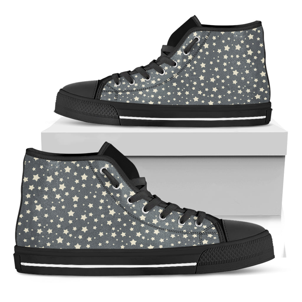 Cute Star Pattern Print Black High Top Shoes