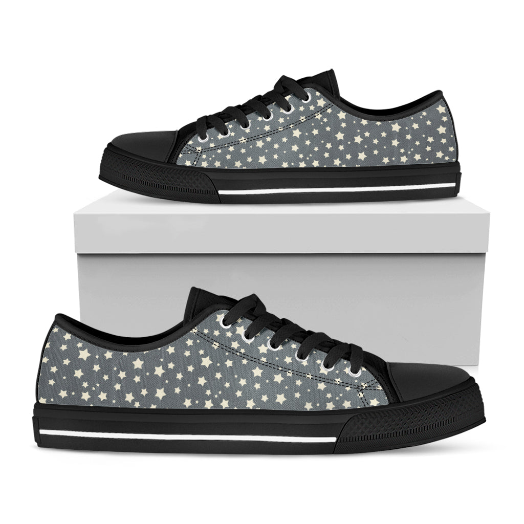 Cute Star Pattern Print Black Low Top Shoes