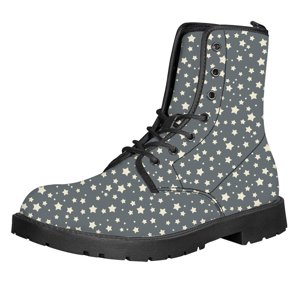 Cute Star Pattern Print Leather Boots