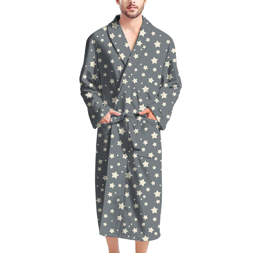 Cute Star Pattern Print Men's Bathrobe