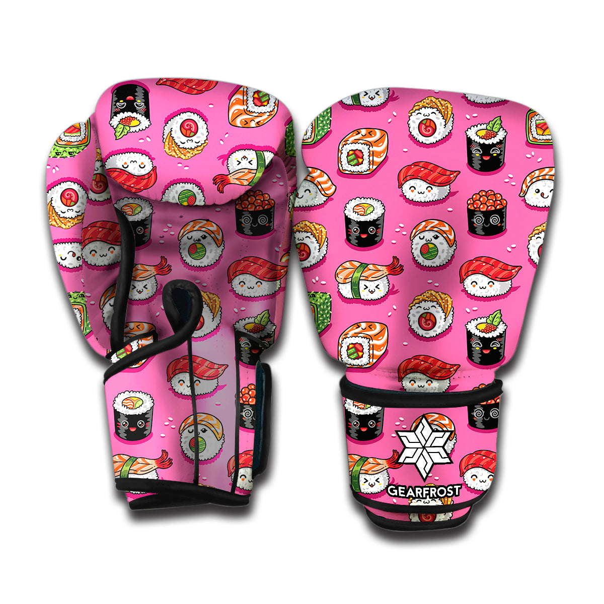 Cute Sushi And Rolls Pattern Print Boxing Gloves