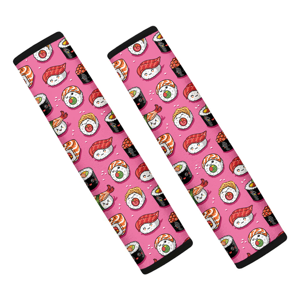 Cute Sushi And Rolls Pattern Print Car Seat Belt Covers