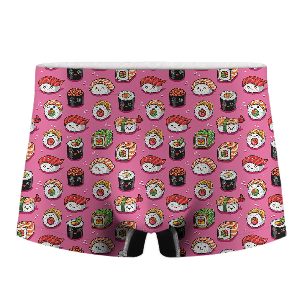 Cute Sushi And Rolls Pattern Print Men's Boxer Briefs