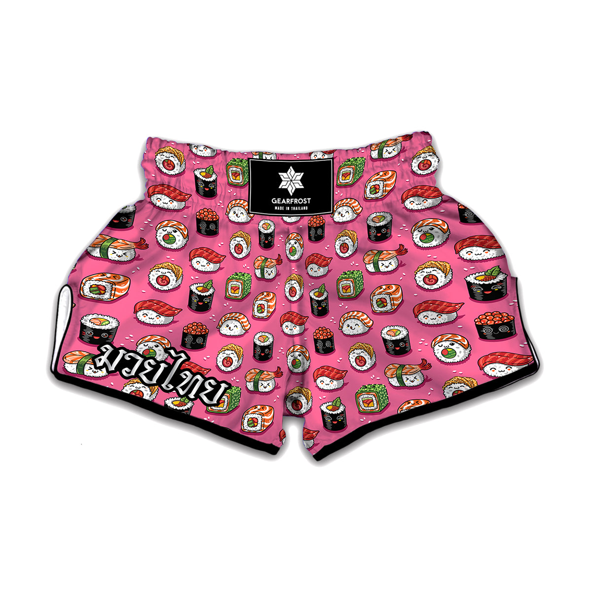 Cute Sushi And Rolls Pattern Print Muay Thai Boxing Shorts