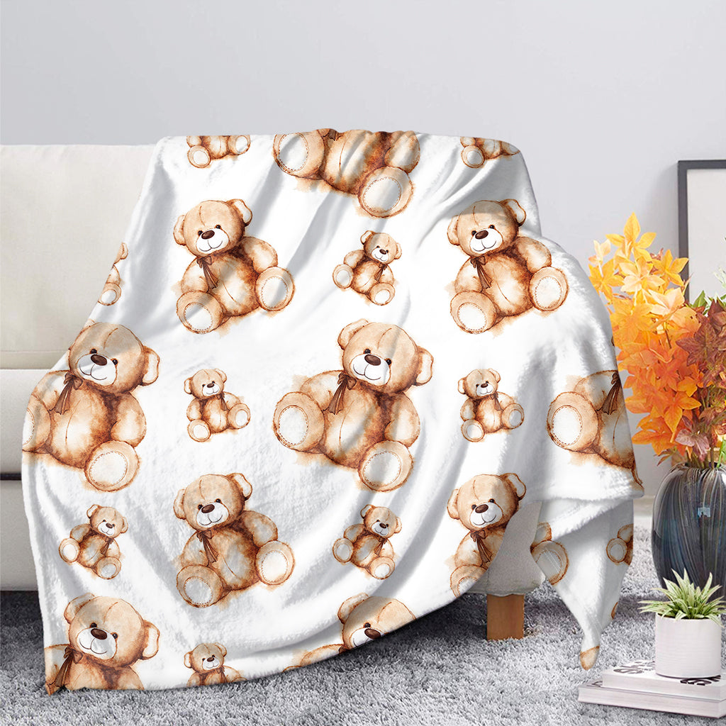 Cute Teddy Bear Pattern Print Blanket