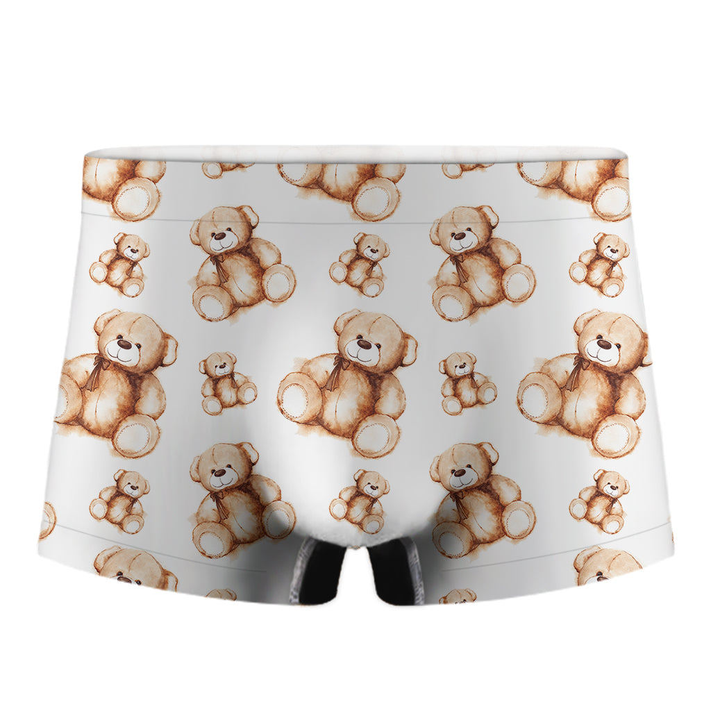 Cute Teddy Bear Pattern Print Men's Boxer Briefs