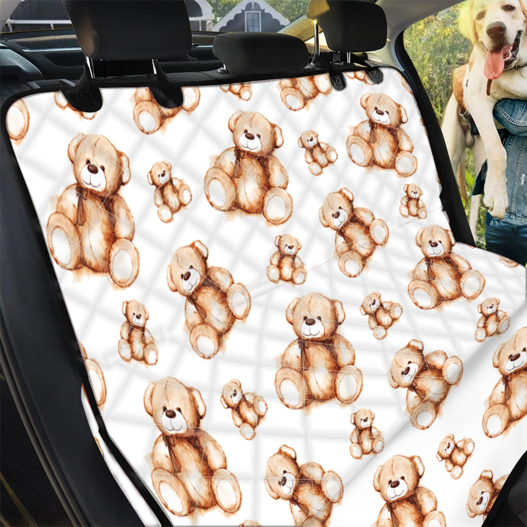 Cute Teddy Bear Pattern Print Pet Car Back Seat Cover