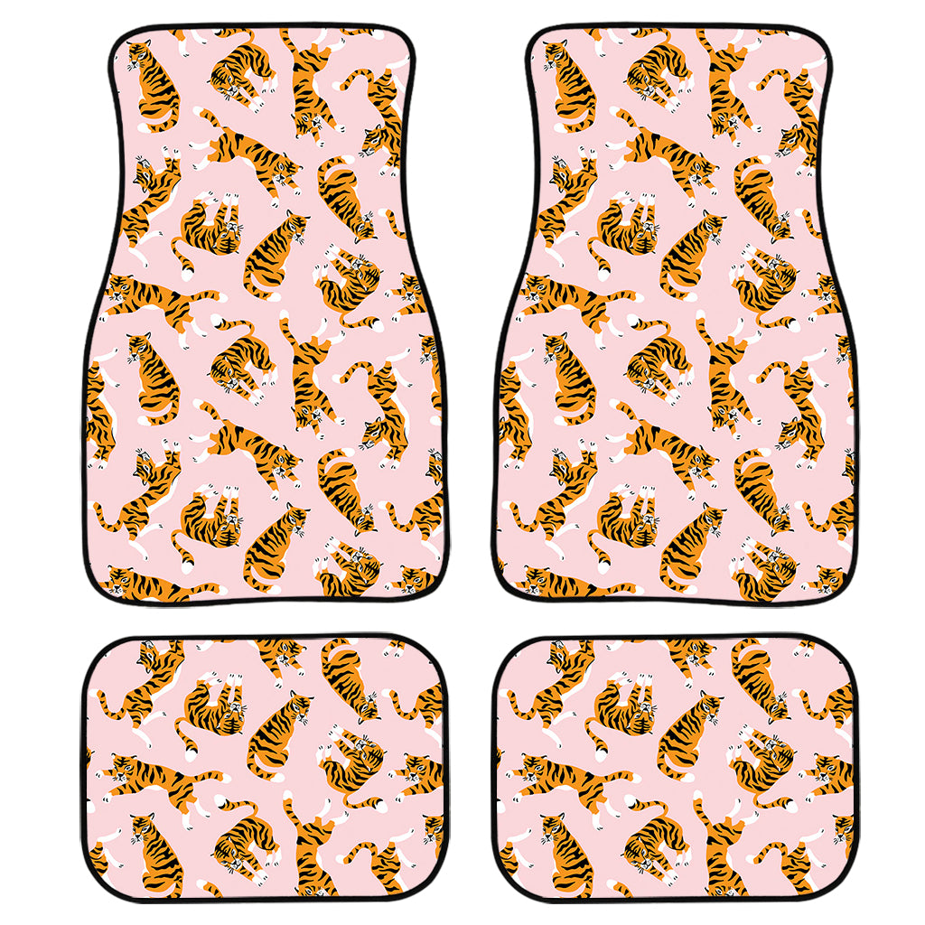 Cute Tiger Pattern Print Front and Back Car Floor Mats