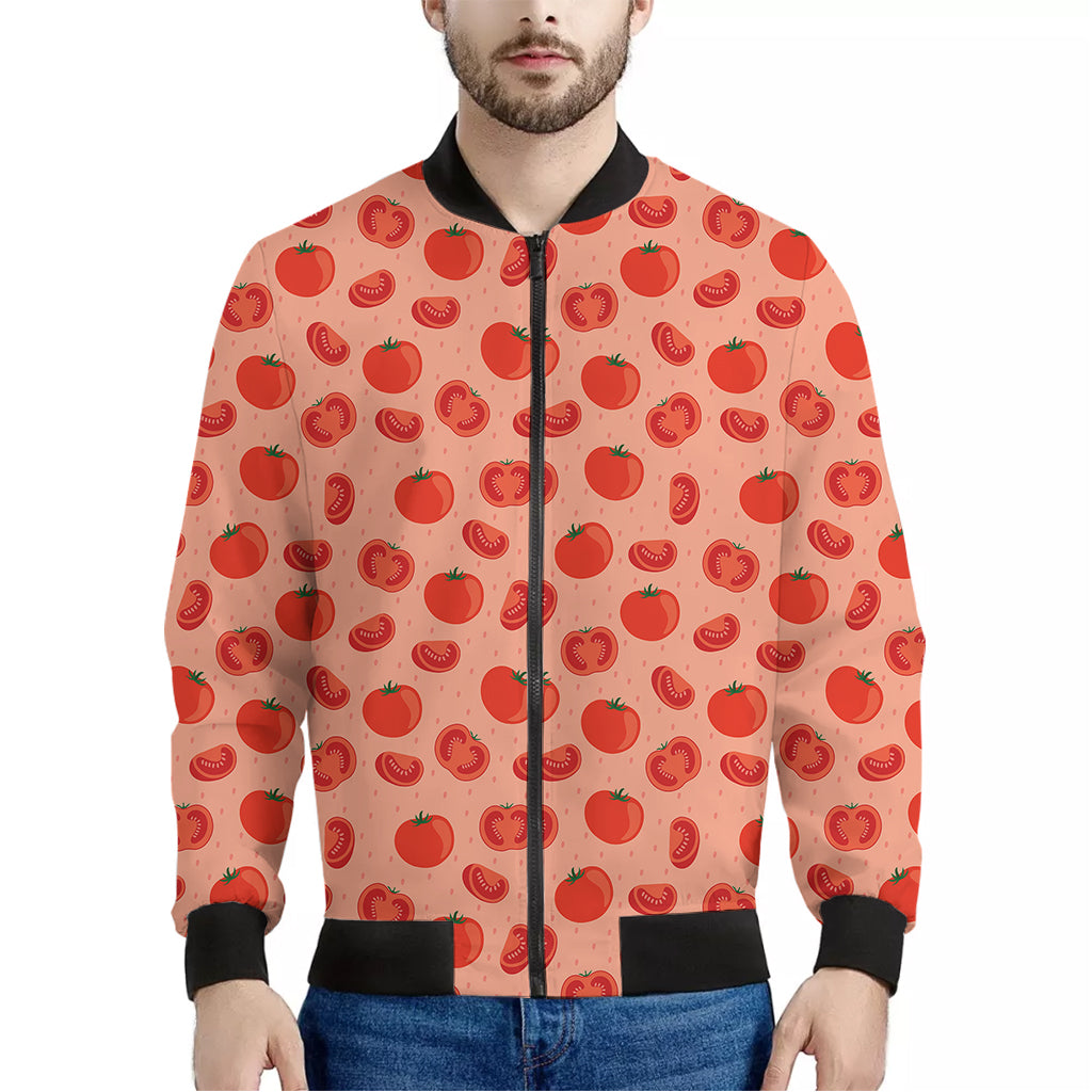 Cute Tomato Pattern Print Men's Bomber Jacket