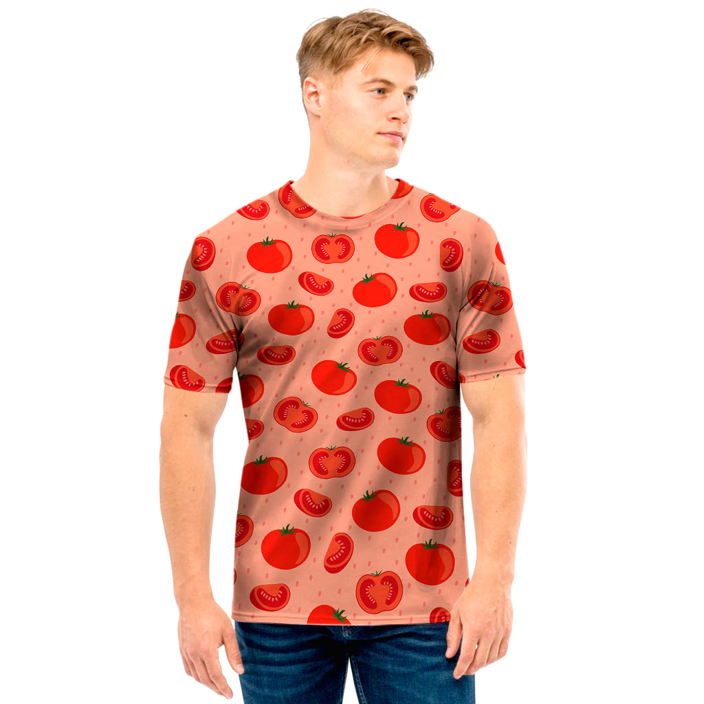 Cute Tomato Pattern Print Men's T-Shirt