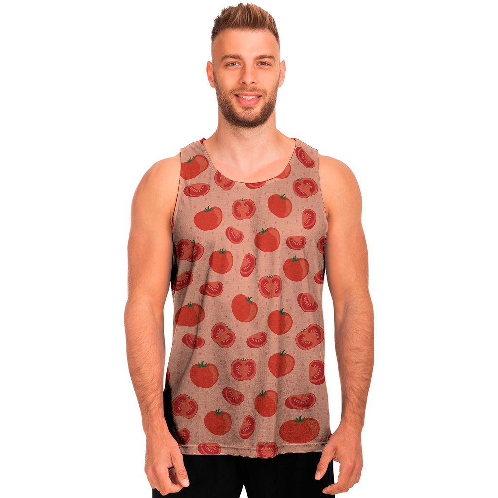 Cute Tomato Pattern Print Men's Tank Top