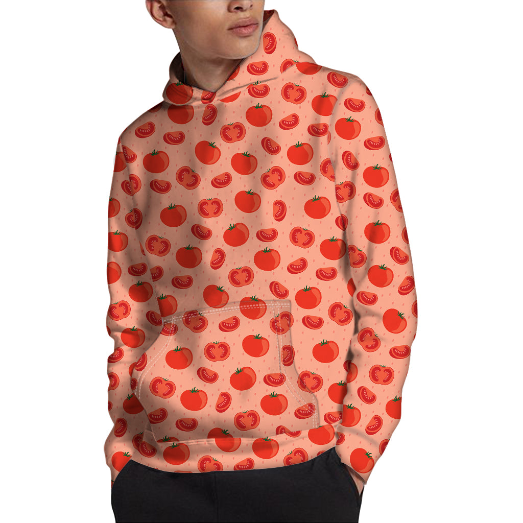 Cute Tomato Pattern Print Pullover Hoodie