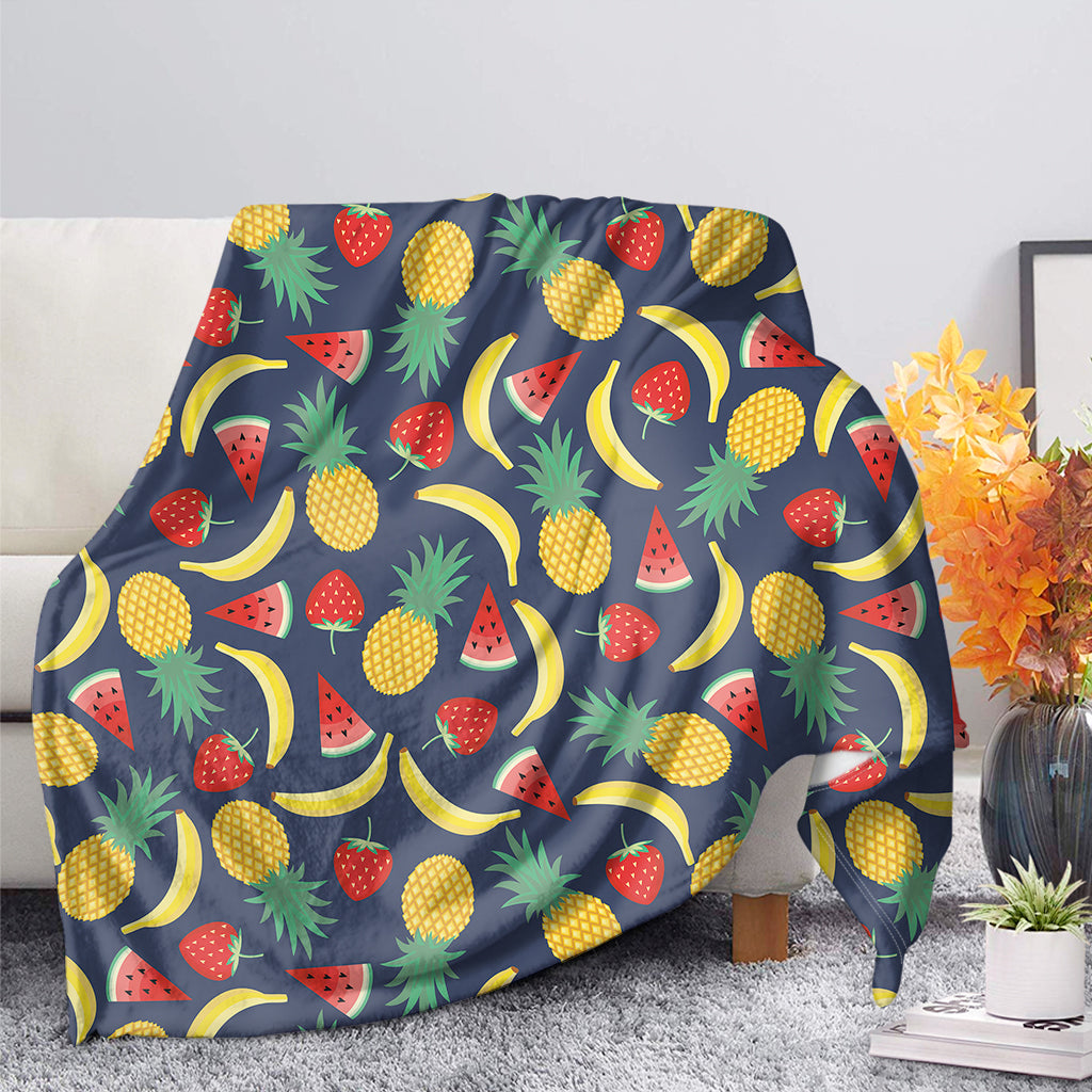 Cute Tropical Fruits Pattern Print Blanket