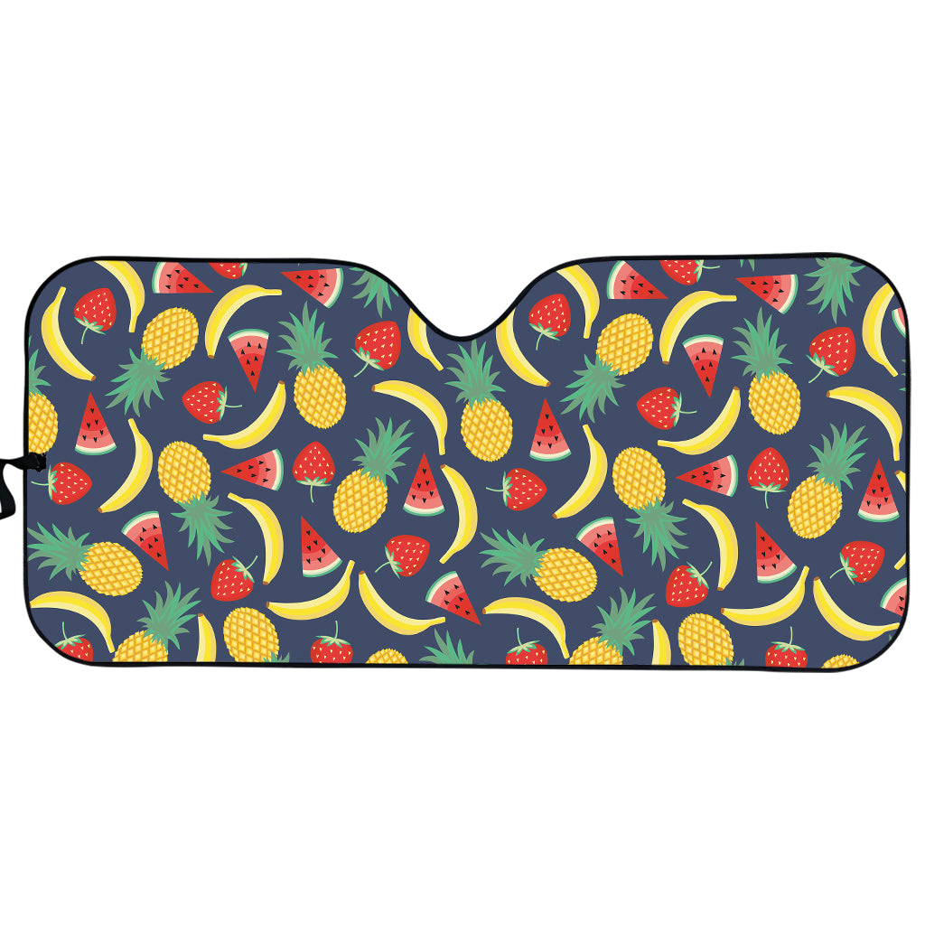 Cute Tropical Fruits Pattern Print Car Sun Shade