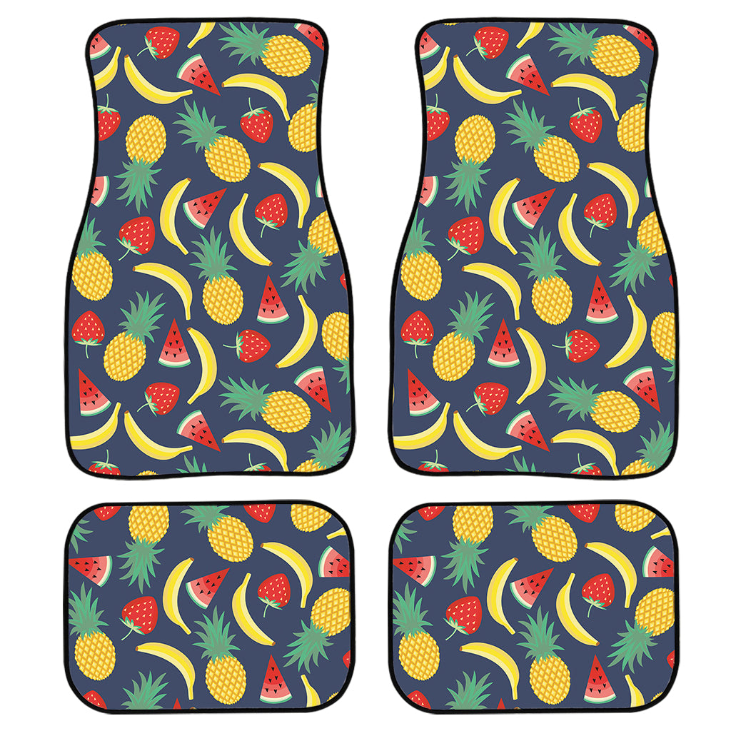 Cute Tropical Fruits Pattern Print Front and Back Car Floor Mats