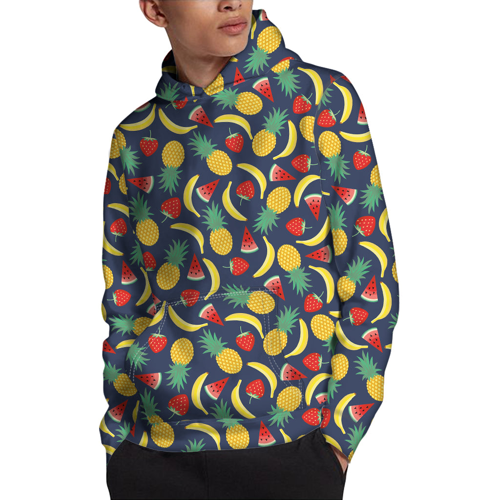 Cute Tropical Fruits Pattern Print Pullover Hoodie