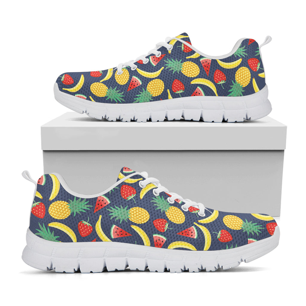 Cute Tropical Fruits Pattern Print White Sneakers