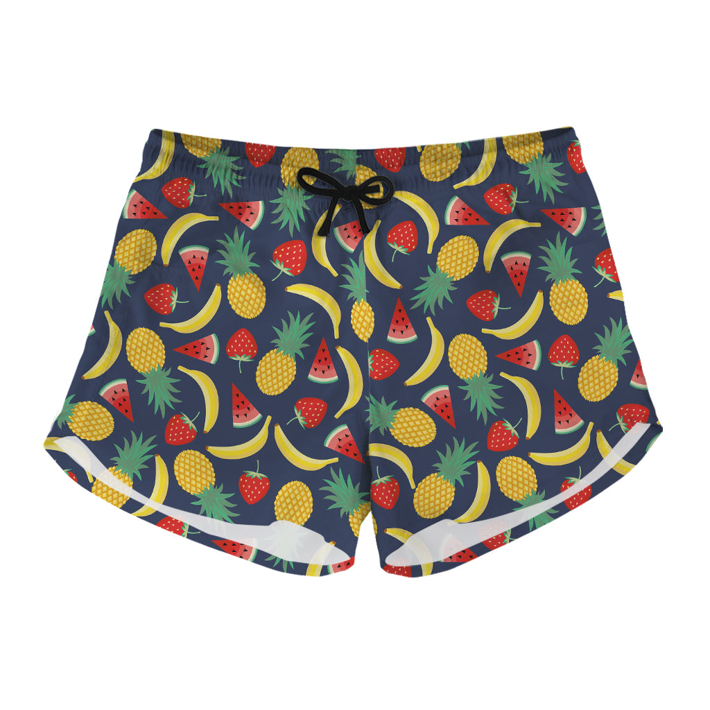 Cute Tropical Fruits Pattern Print Women's Shorts