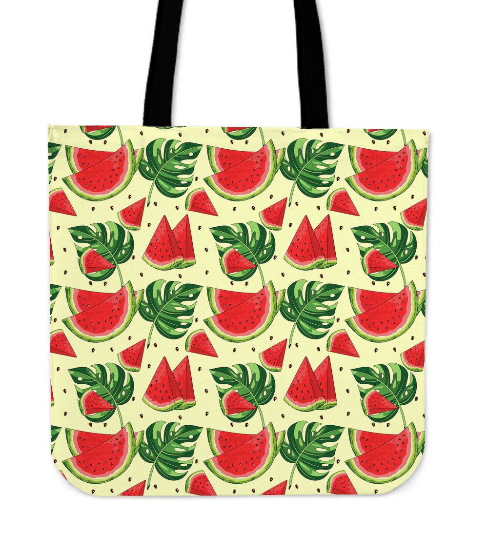 Cute Tropical Watermelon Pattern Print Canvas Tote Bag