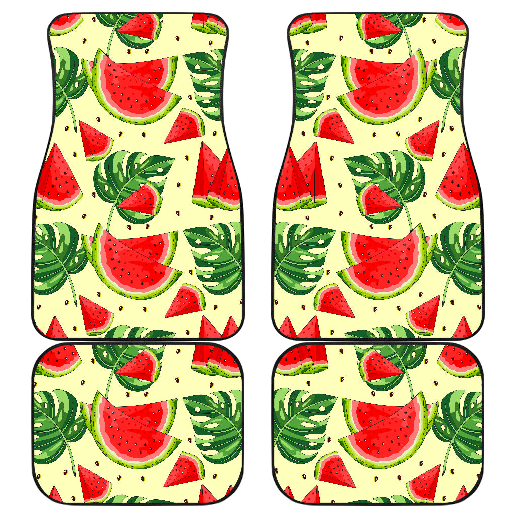 Cute Tropical Watermelon Pattern Print Front and Back Car Floor Mats