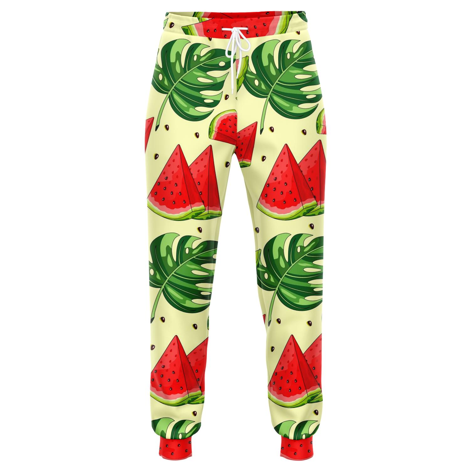 Cute Tropical Watermelon Pattern Print Jogger Pants