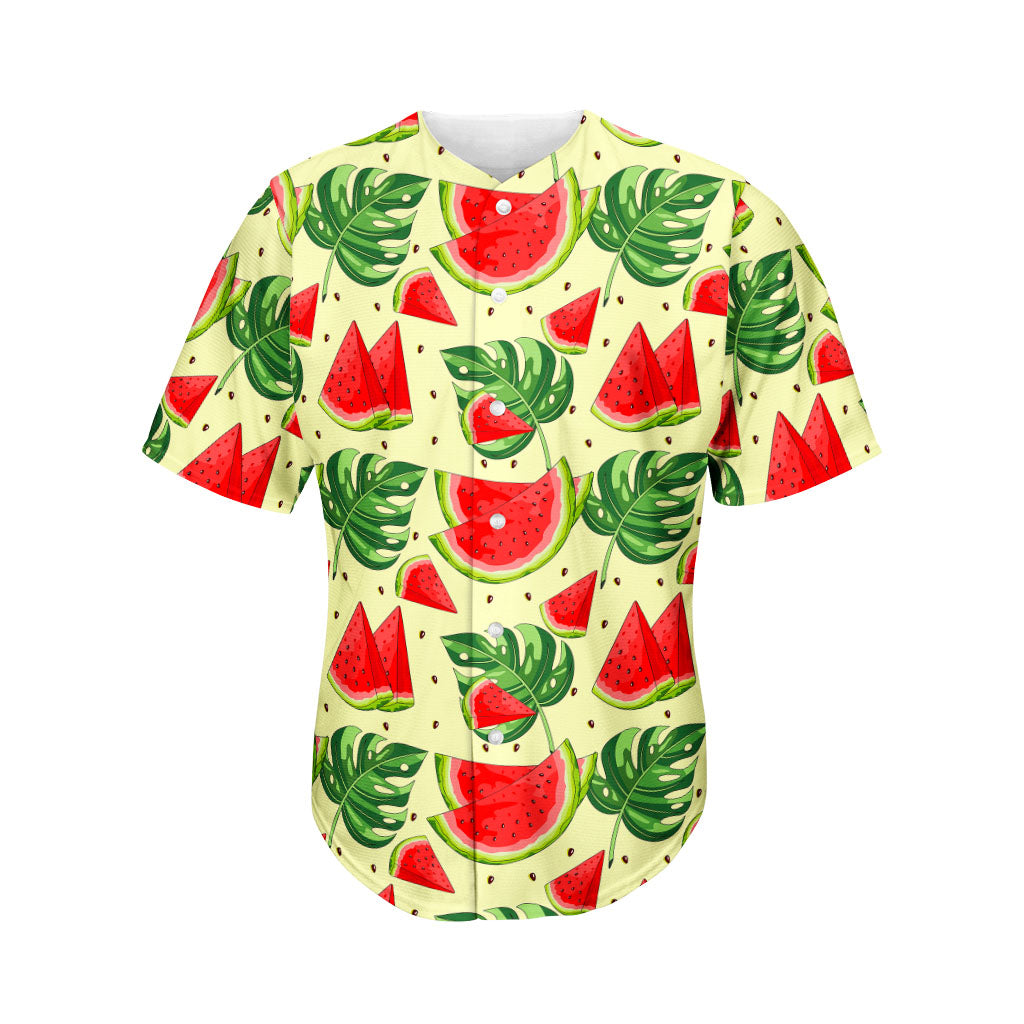 Cute Tropical Watermelon Pattern Print Men's Baseball Jersey