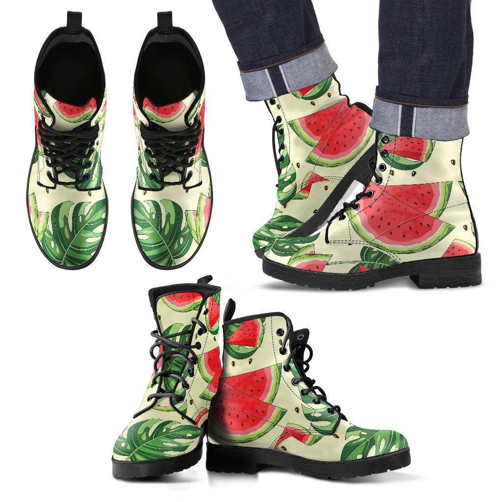 Cute Tropical Watermelon Pattern Print Men's Boots