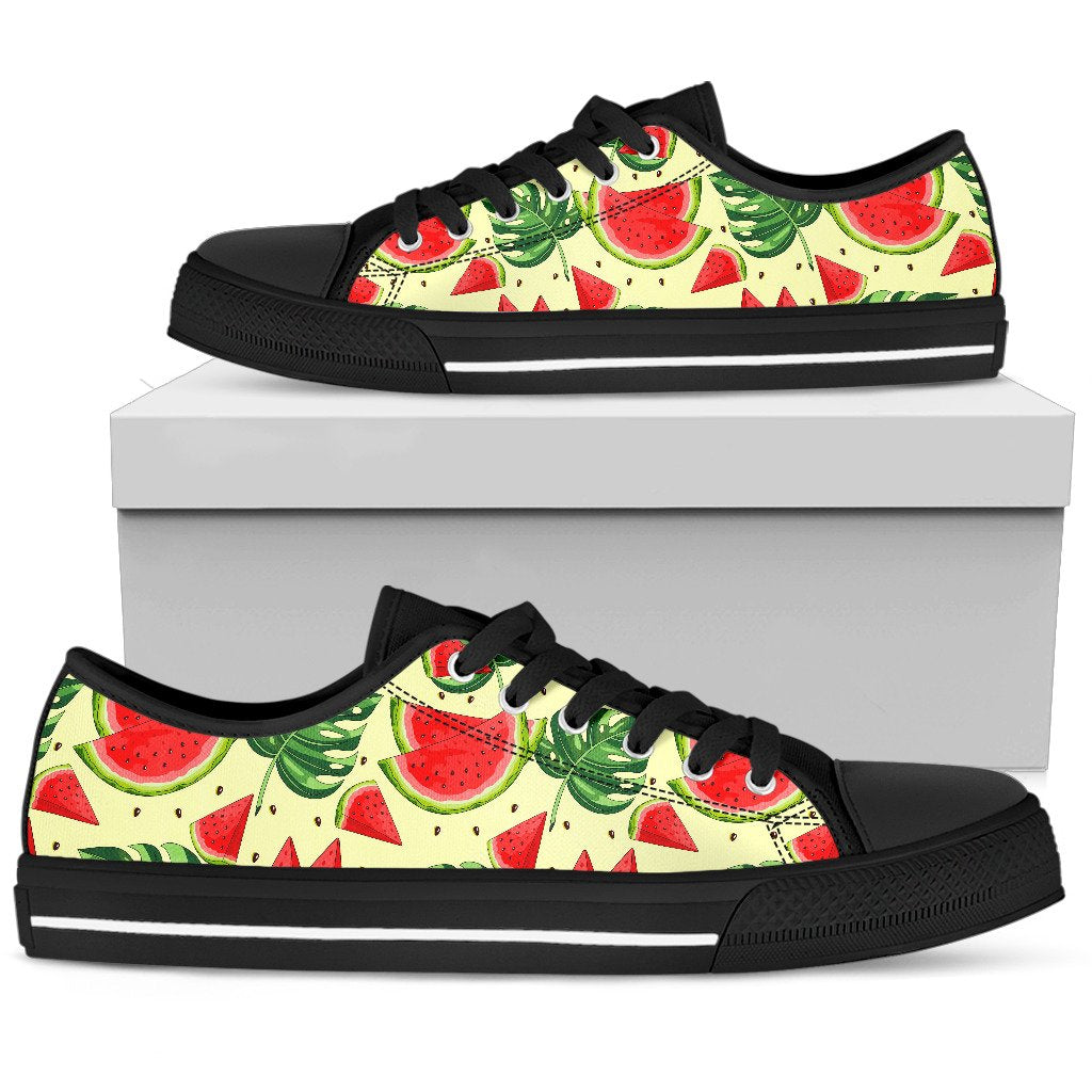 Cute Tropical Watermelon Pattern Print Men's Low Top Shoes